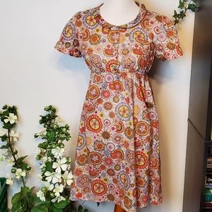Xhileration Multicolored Floral Cottagecore Dress Size Small Short Sleeve